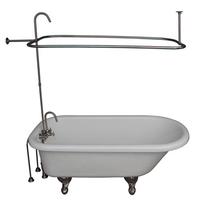 67'' x 29.5'' Freestanding Soaking Acrylic Bathtub with Faucet