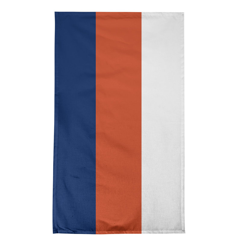 Anaheim Stripe Tea Towel Kitchen Towel, Poly Twill, Orange/Navy Blue/White