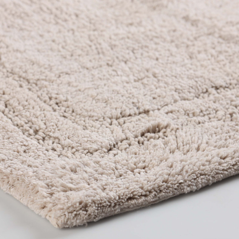 Ensemble de tapis de salle de bain antidérapant en coton 2 pièces Sandcliff, Gris pierre uni