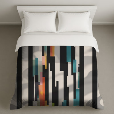 Housses de couette verticales à rayures multicolores