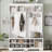 Hallway Hall Tree with Metal Hooks and Storage Space-990792680