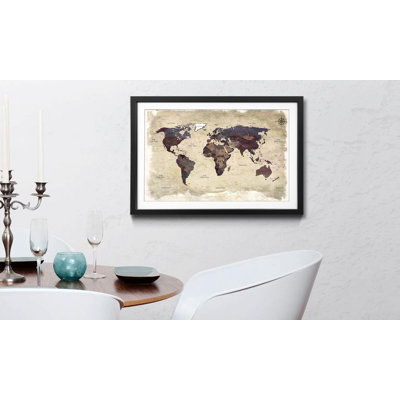 Weltkarten Old Worldmap 3 - Single Picture Frame Print
