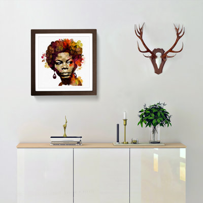 Nina Simone Floral Art - Framed Print