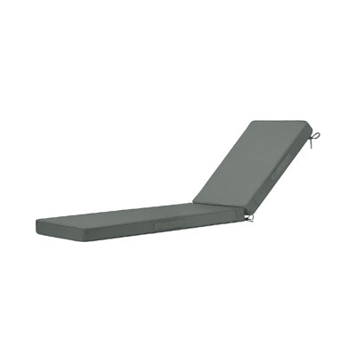 Chaise Lounge Cushions Outdoor 72"X21"X3", Waterproof, With Removable Cover, For Outdoor Furniture With Adjustable Ties, Dark Grey