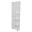Armoire de coin, cinq tablettes ouvertes, une porte, finition blanche-1594857357