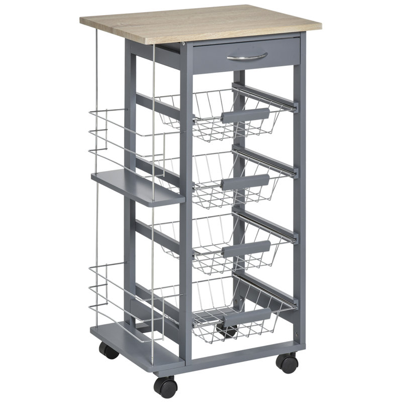 Fidole Wood Kitchen Cart