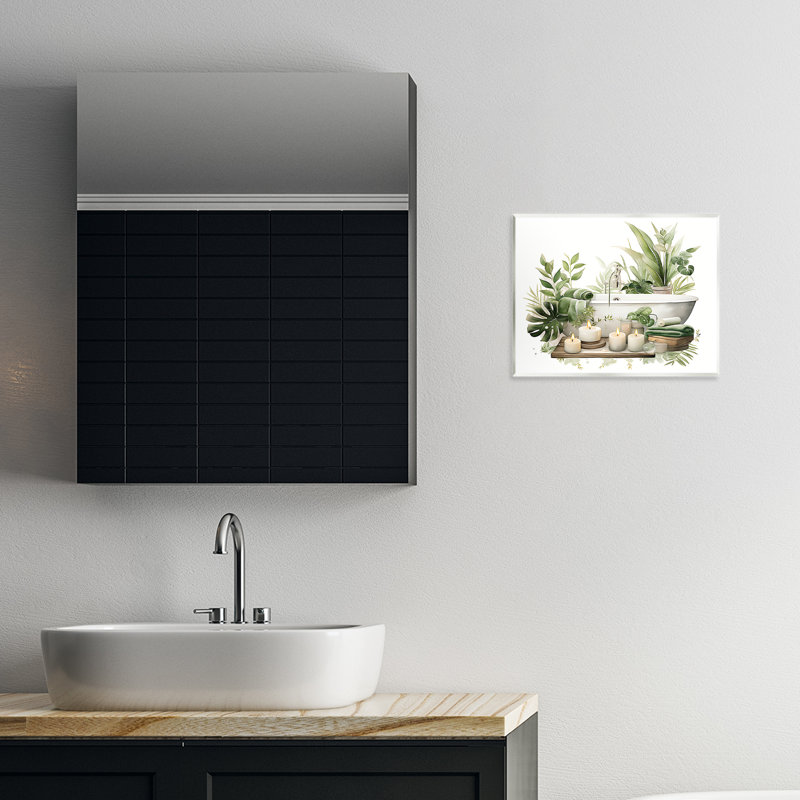 Plaque murale de baignoire tropicale zen, design par lettré et doublé