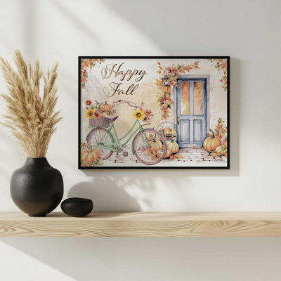 «Happy Fall Bicycle» par Nicole DeCamp, reproduction d'art