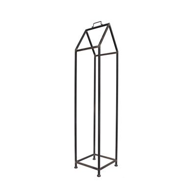 Metal House‑Shaped Firewood Holder with Handle Finish