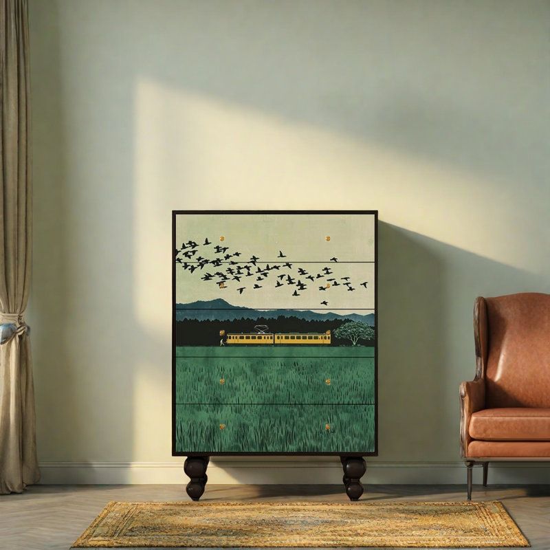 Armoire de rangement à tiroirs décorative française