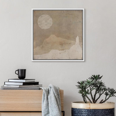 Mountain " Grunge Dark Brown Minimal Landscape Abstract Shapes Modern Art Decoration Boho Relax/Zen Nordic " Print