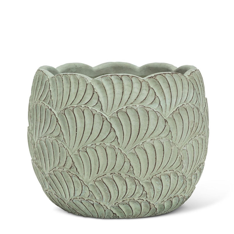 Pot à fleurs en pierre Fromberg, H 6,5 po x l 6,5 po x P 5,5 po