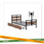 Lit plateforme simple en métal avec tête et pied de lit en panneau de fibres à densité moyenne