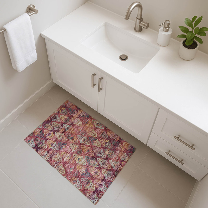 Premium Machine Washable Marasco AMF1637 Diamonds Rug, Rectangle 1'8" x 2'6"