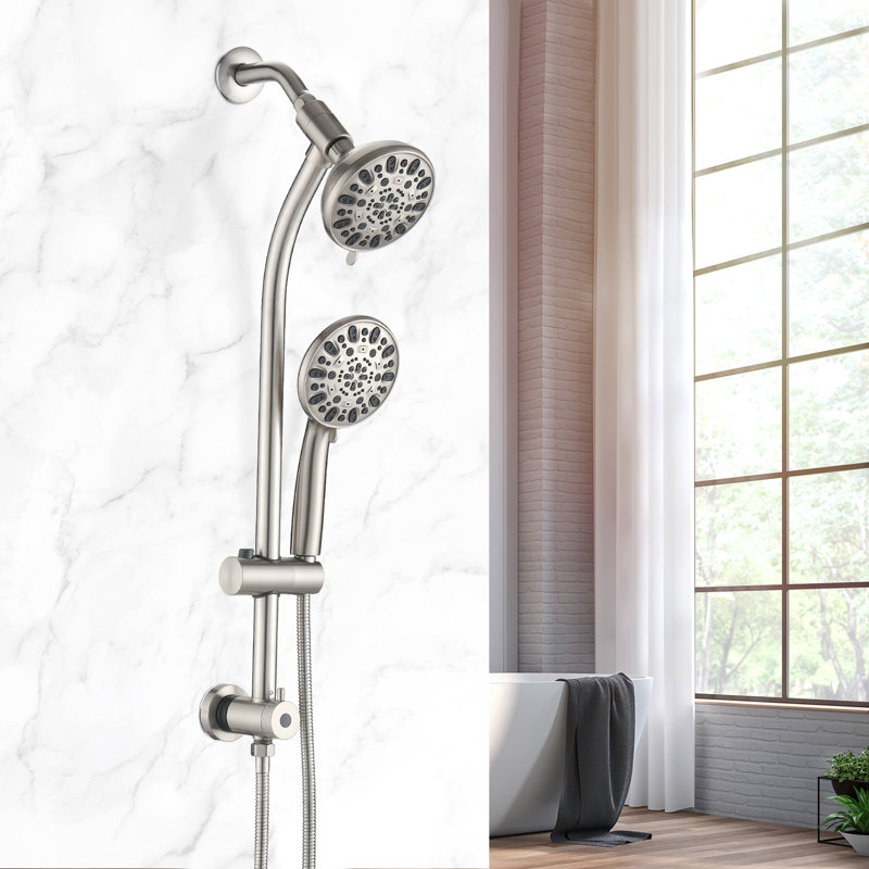 Rain Dual Shower Head 1.8 GPM GPM, Brushed Nickel