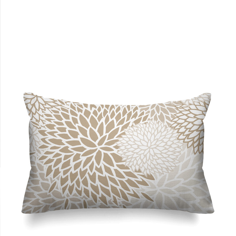Arlo Floral Burst Indoor/Outdoor Throw Pillow, Beige