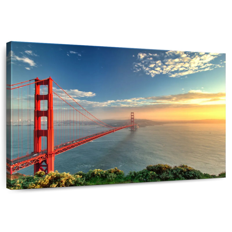 Lilie Golden Gate Bridge, coucher de soleil, H 24 po x l 36 po