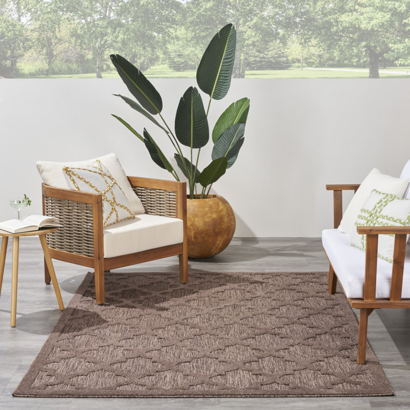 Moung Trellis Indoor/Outdoor Area Rug, Rectangle 4' x 6'