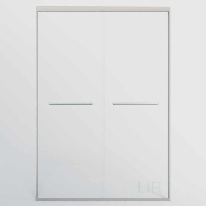 44-48 In. W X 72 In. H Semi-Frameless Bypass Shower Door With Tempered Glass, Adjustable Width For Custom Fit, Reversible Design, Shower Door