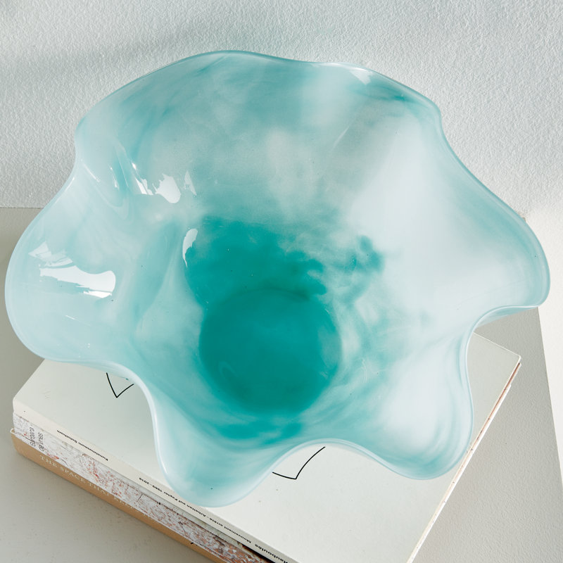 Ciela Handmade Glass Decorative Bowl, 5.5" H x 12" W x 12"D