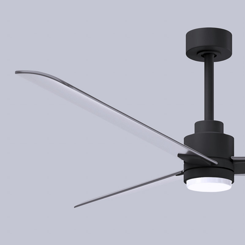 Ventilateur de plafond Alessandra, Nickel brossé, Noir mat, 56"