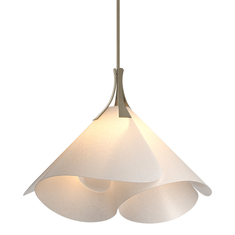 Luminaire suspendu simple à 1 lumière de 25,4 po Mobius, Or doux