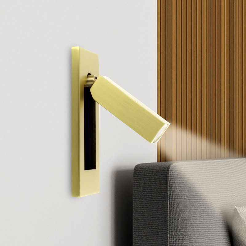 Integrated LED Reading Sconce with Adjustable Head , Gold