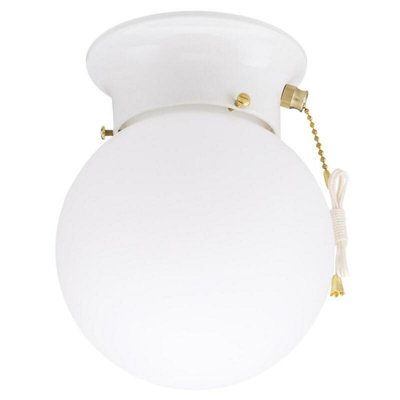 One-Light Indoor Flush-Mount Ceiling Fixture With Pull Chain