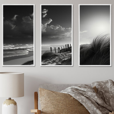 «Black and White Beach Scenery II», ensemble de reproductions d'art mural