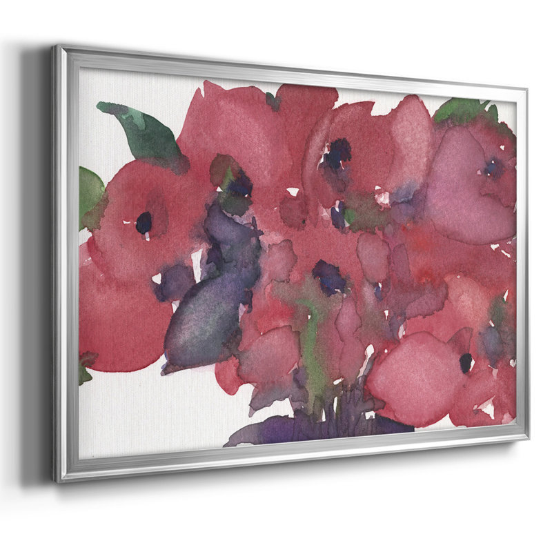 Floral I, impression sur toile encadrée, Argent, H 30 po x l 44 po