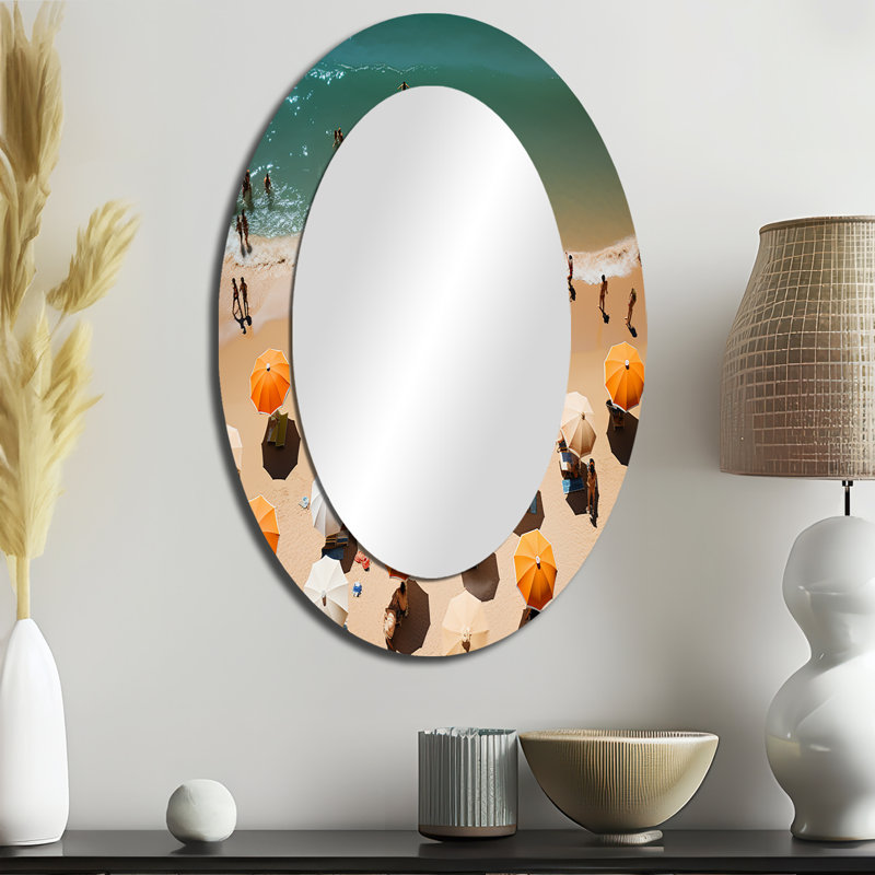 Miroir mural ovale de plage, 36 po x 24 po