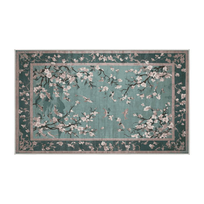 Machine Washable Green Area Rug