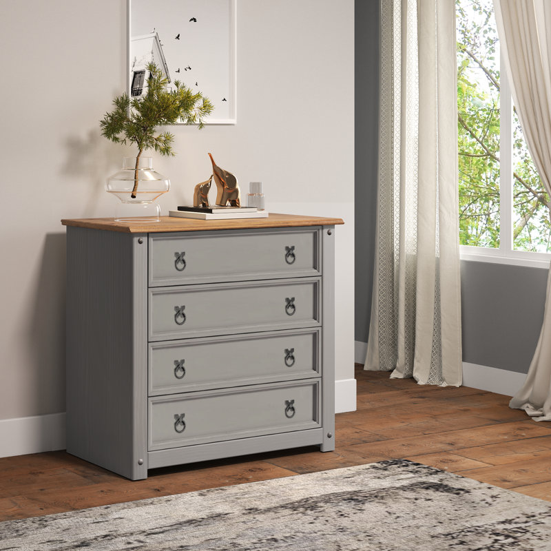Bridewell 80cm W 4 - Drawer Chest of Drawers, Grey