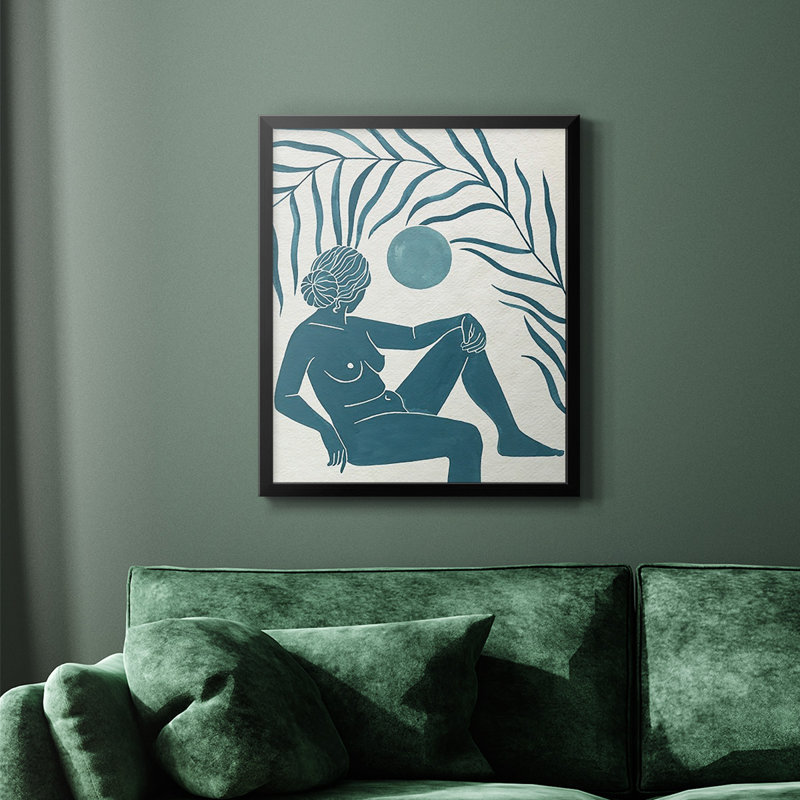 Toile encadrée de qualité supérieure Moon Gazer I - prête à être accrochée, Noir, H 24 po x l 20 po