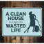 Enseigne en aluminium Clean House-58277639