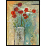 Poppies in Vase Framed Canvas