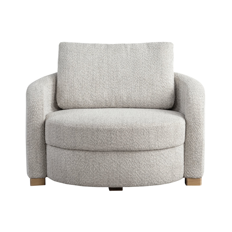 Fauteuil d'appoint Manchester en tissu bouclé de 112 cm de large avec rangement dissimulé et ports de chargement USB