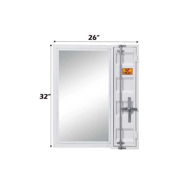 Cargo White Finish Vanity Mirror, White