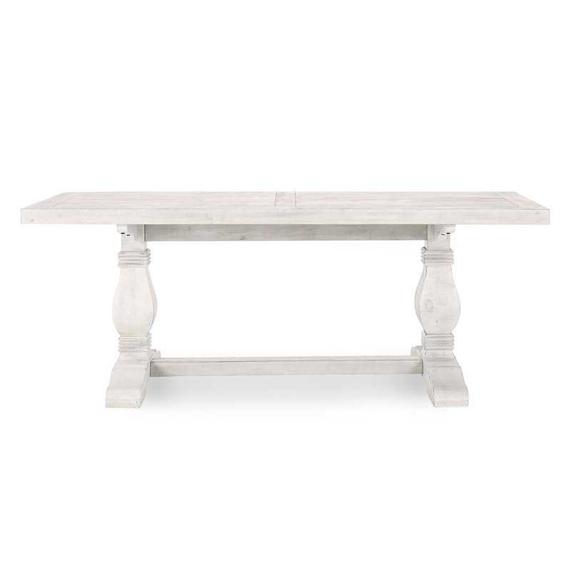 Table de salle à manger Caleb, H 30 po x L 78 po x l 38 po, Blanc antique
