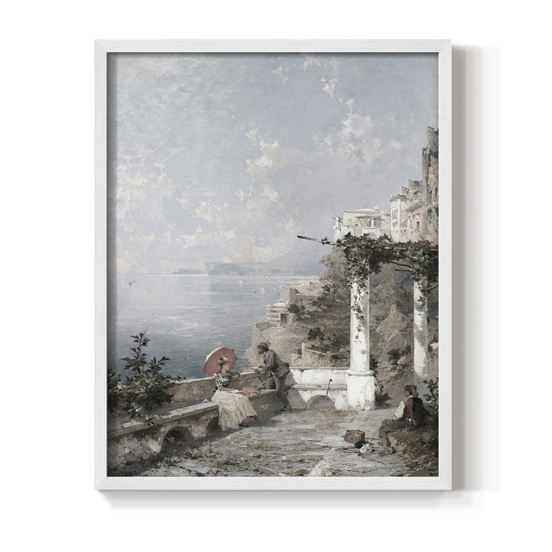 «Vintage Landscape CCII», reproduction encadrée - bois massif, H 15 po x l 12 po, Blanc