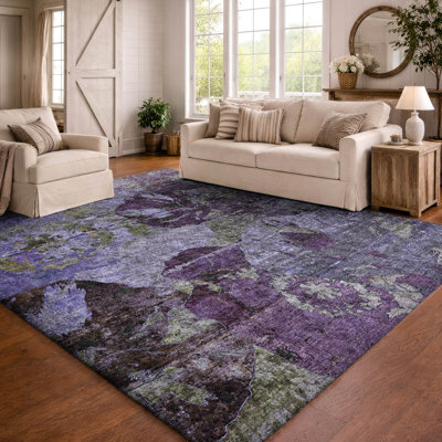 Tapis abstrait à poils longs de qualité supérieure lavable à la machine ADS555