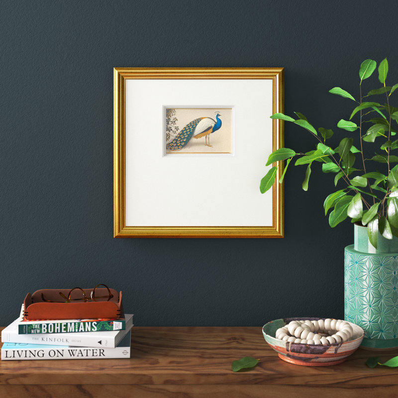 «Golden Peacock Iiompemium», reproduction encadrée, H 17 po x l 17 po, Encadrement doré
