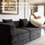 Canapé-lit convertible sans os 72,4 po, sans assemblage requis, conception pliable pour le salon, noir-140494318