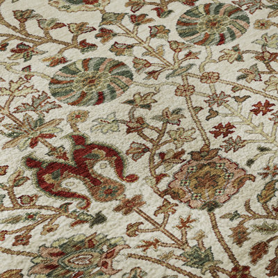 Premium Machine Washable Dahl AMF1085 Floral Rug