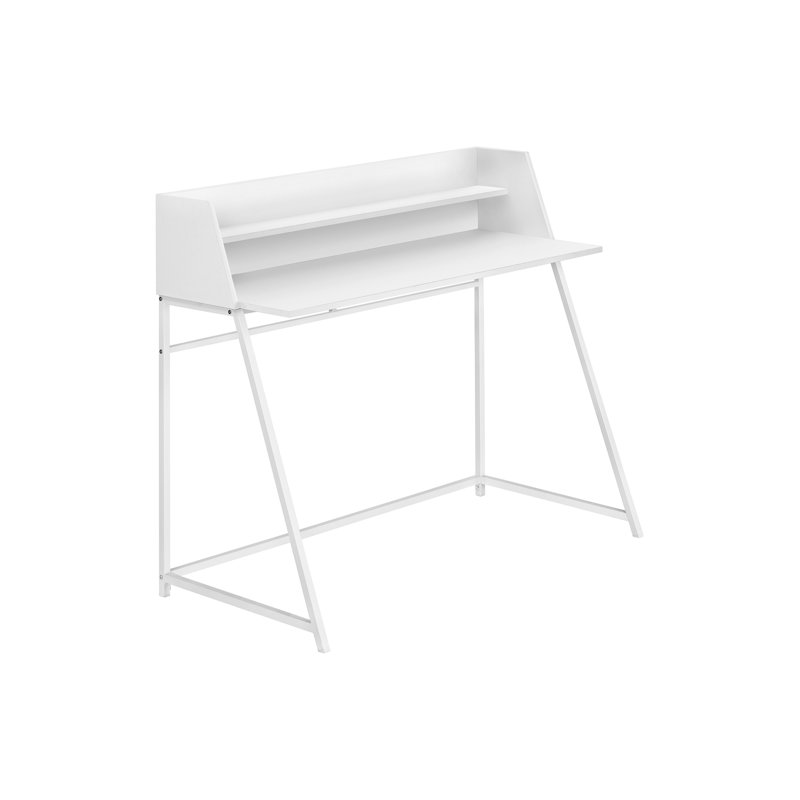 Bureau d'ordinateur, bureau personnel, ordinateur portable, tablettes de rangement, L 48 po, travail, stratifié, métal, contemporain, moderne
