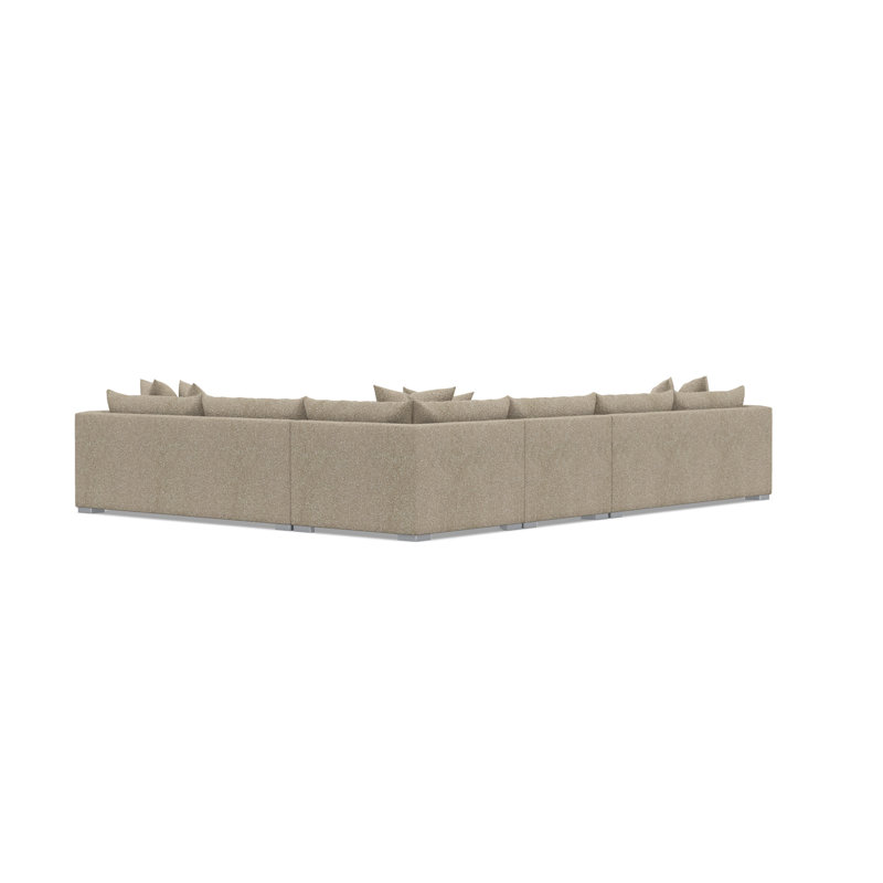 Sectional, Tan Polyester, 32.5" H x 157" W x 120.5" D