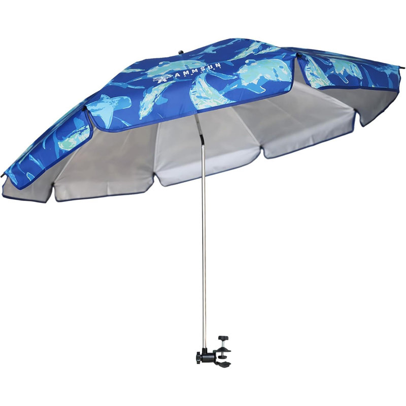 Parasol avec pince universelle et réglable, Bleu clair