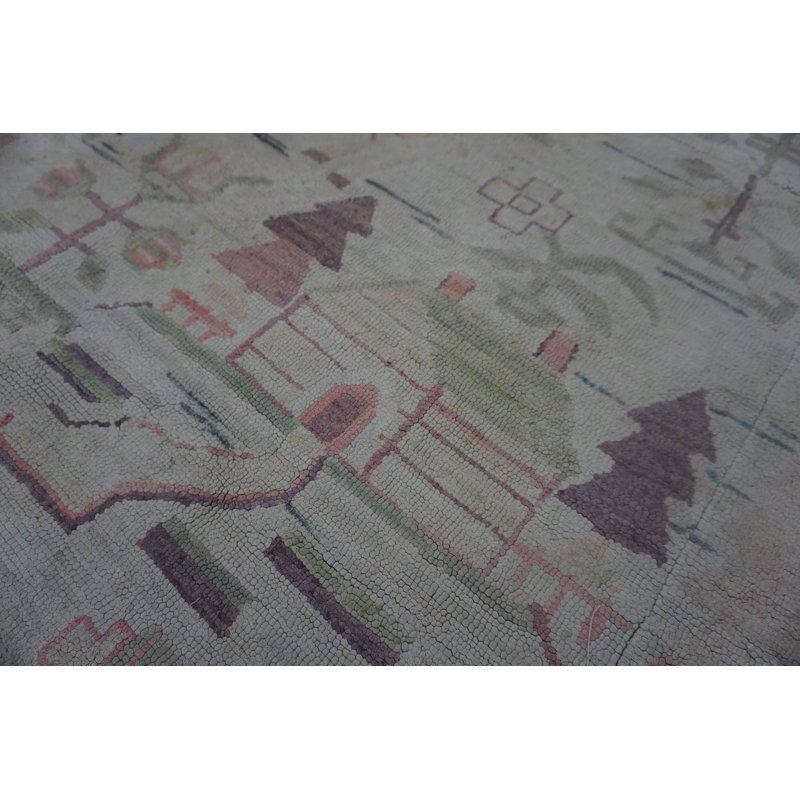 Antique American Hooked Usa Allover Floral - Loop Pile Rug