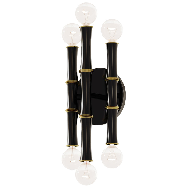 Kane Flush Mounted Sconce, Obsidian Glazed/Modern Brass