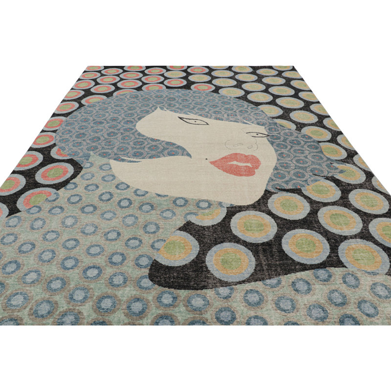 Rug & Kilim’S Modern Distressed Rug In Polychromatic Figural Pictorial